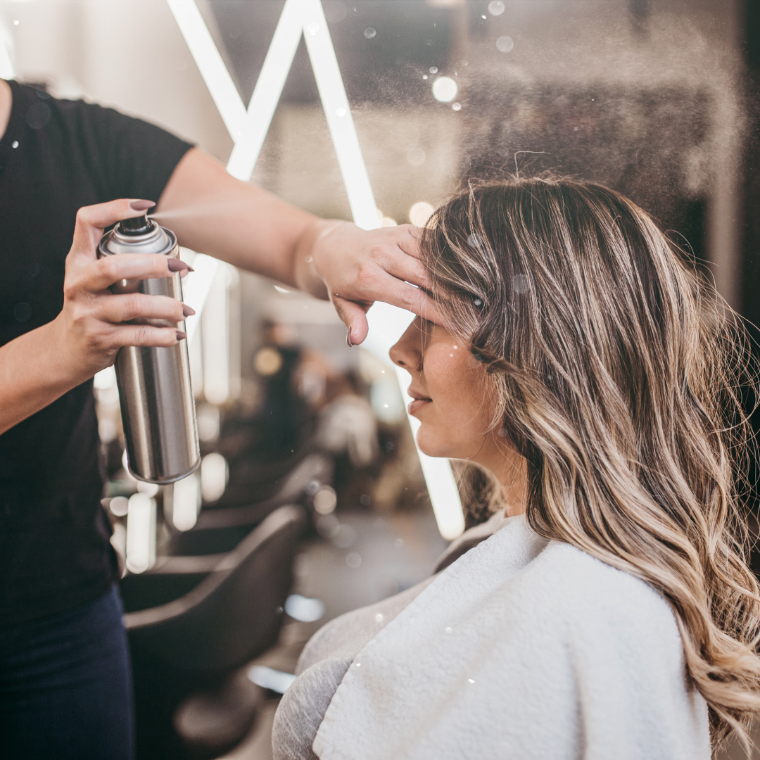 Original photo of a salon styling session
