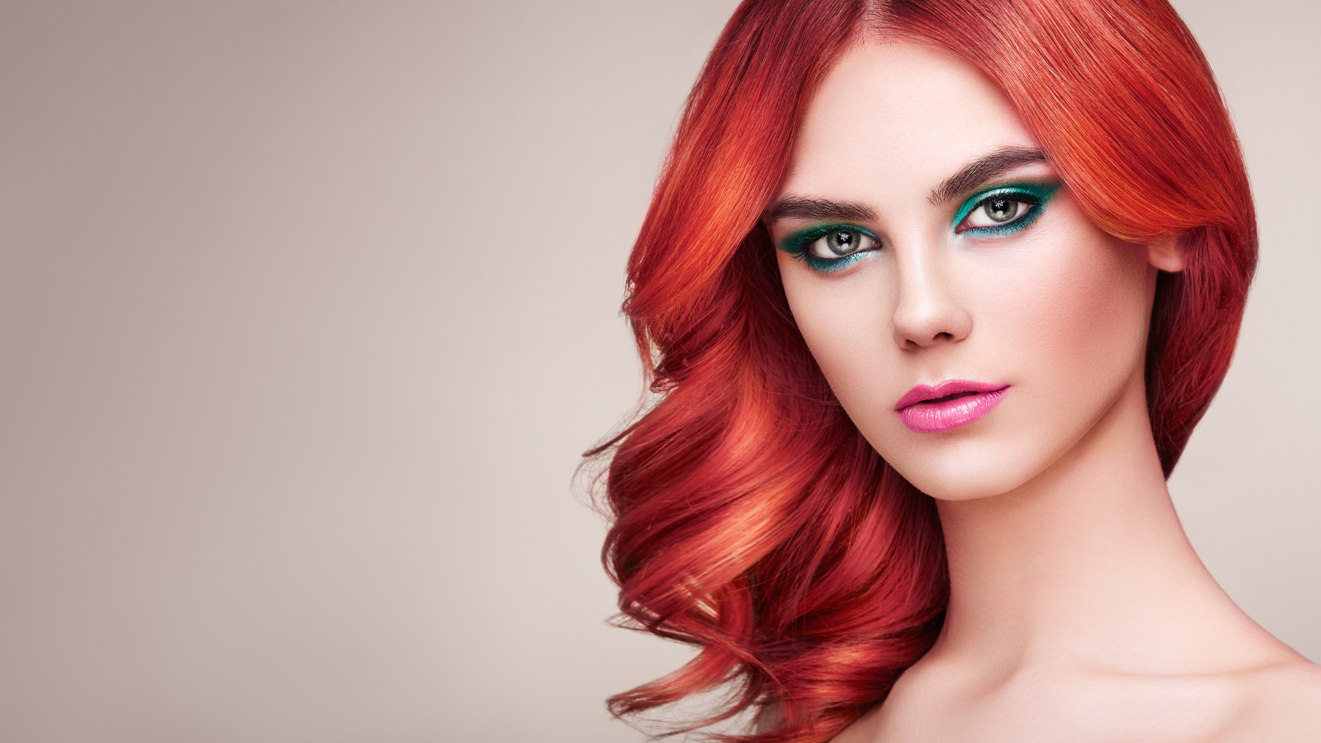 Editorial portrait with red waves