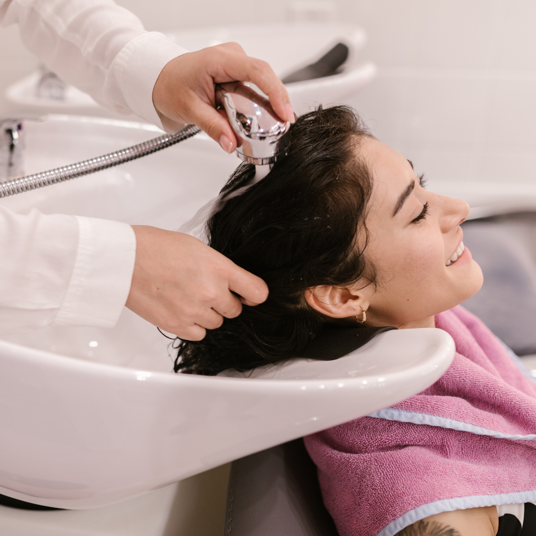 Relaxing shampoo and scalp care at a salon